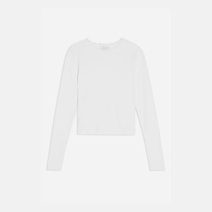 White Pointelle Long Sleeve Top