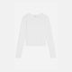 White Pointelle Long Sleeve Top