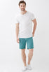 Cyan Cuffed Chino Shorts